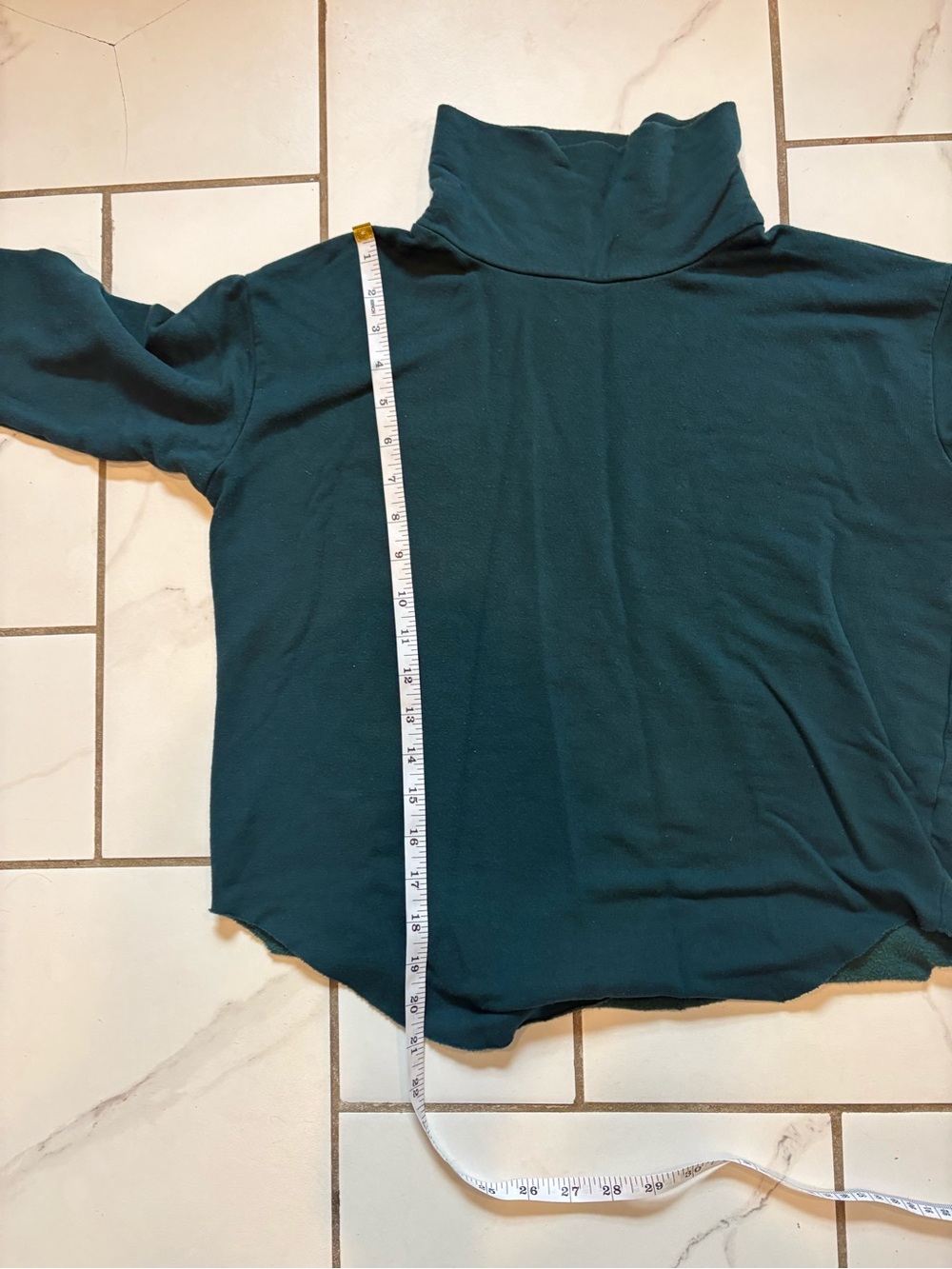 Offline by aerie Cozy Deep Teal Funnel Neck Sweatshirt w/ Raw Edges - size XXS - Picture 6 of 6